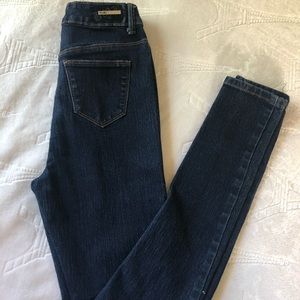 Navy blue high waisted jeans
